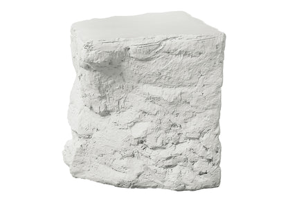 White Magnesium Oxide Accent Table - 25"H Outdoor Side Table