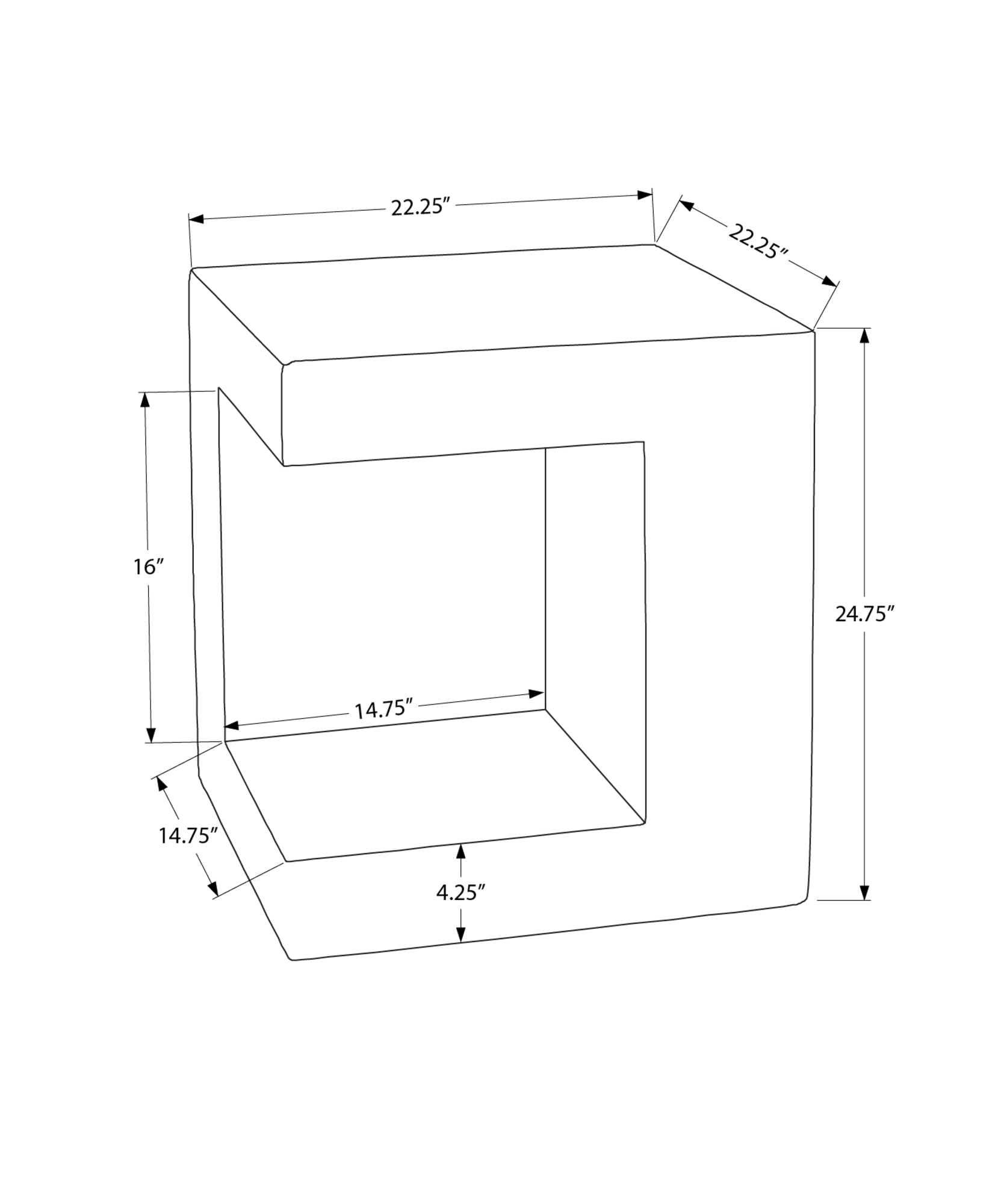 Black Magnesium Oxide Accent Table - 25"H Side Table