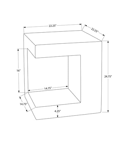 Black Magnesium Oxide Accent Table - 25"H Side Table