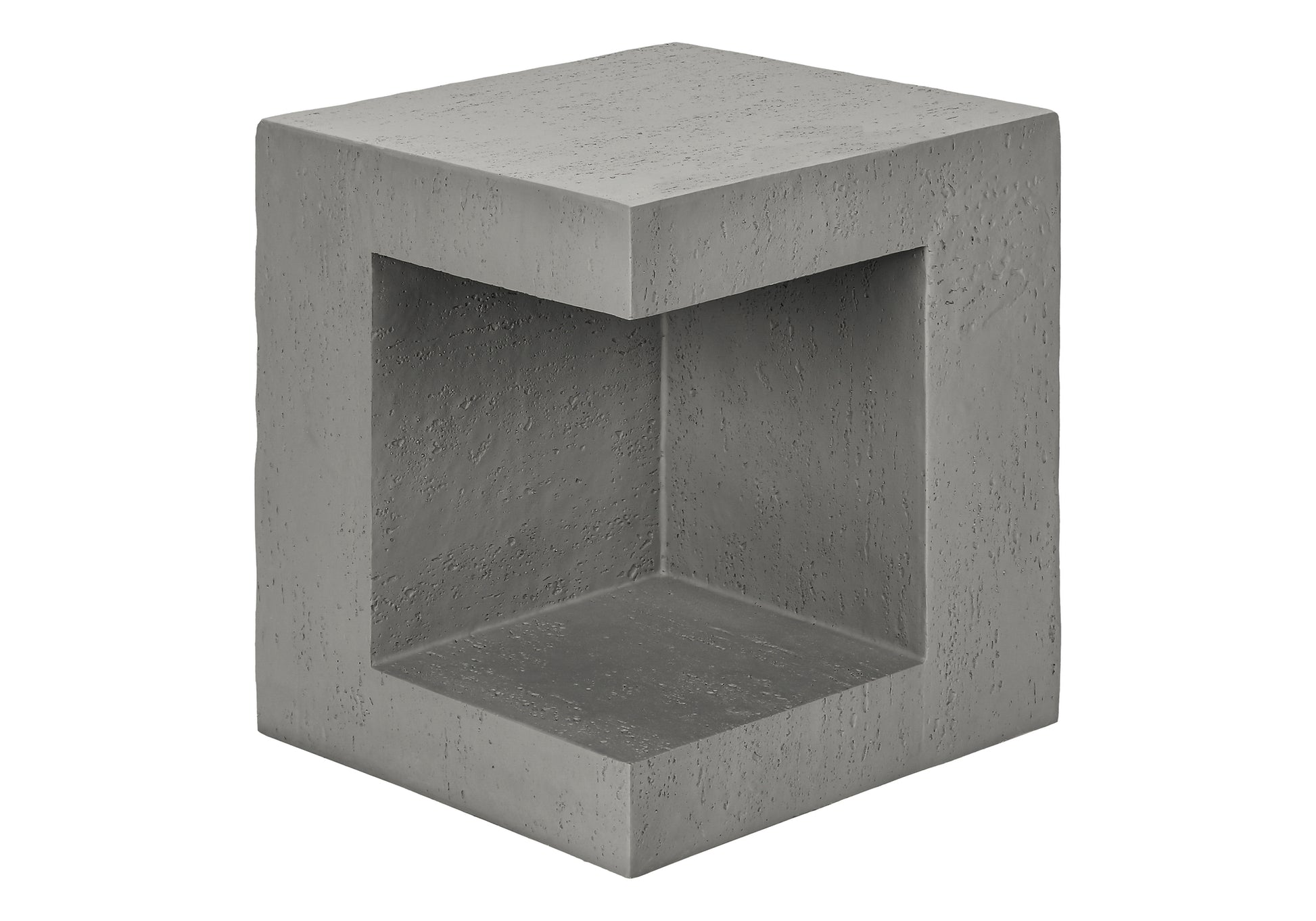 Grey Magnesium Oxide Accent Table - 25"H Outdoor Side Table