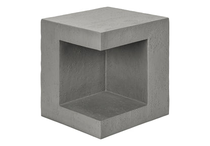 Grey Magnesium Oxide Accent Table - 25"H Outdoor Side Table