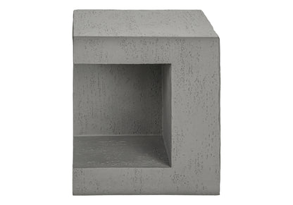 Grey Magnesium Oxide Accent Table - 25"H Outdoor Side Table