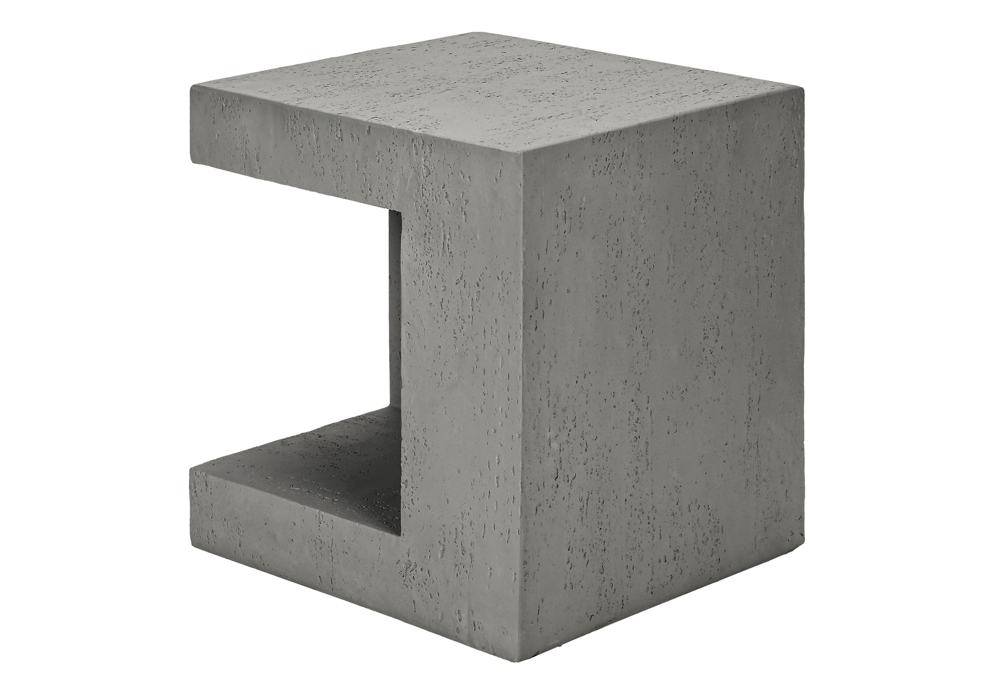 Grey Magnesium Oxide Accent Table - 25"H Outdoor Side Table