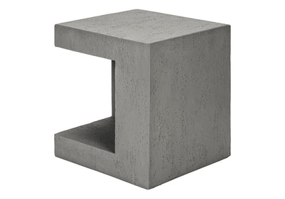 Grey Magnesium Oxide Accent Table - 25"H Outdoor Side Table