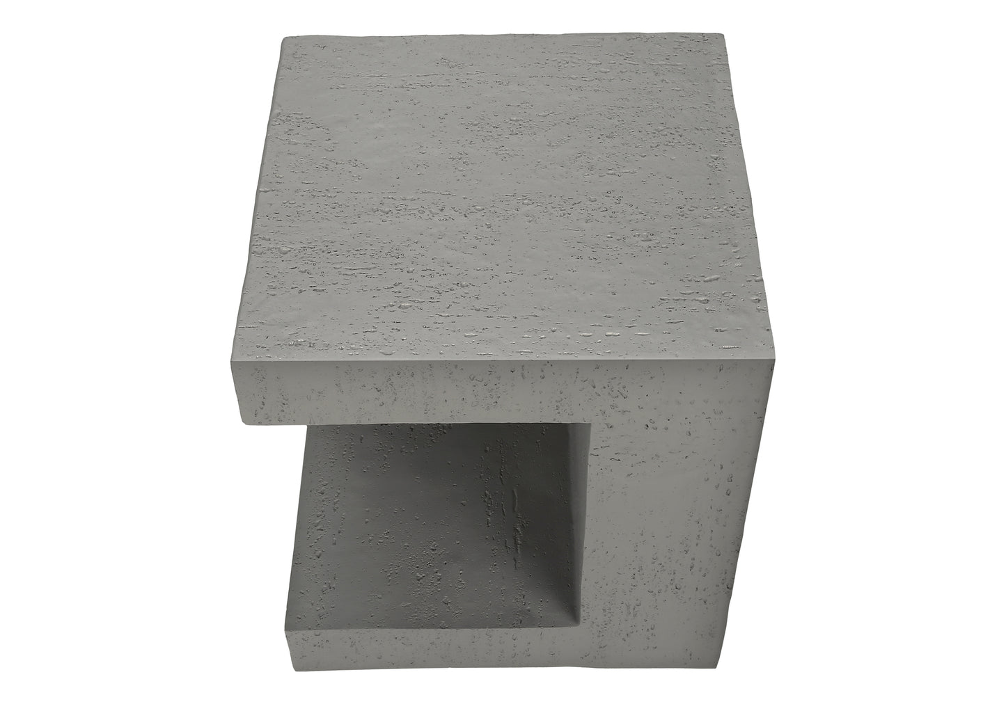 Grey Magnesium Oxide Accent Table - 25"H Outdoor Side Table