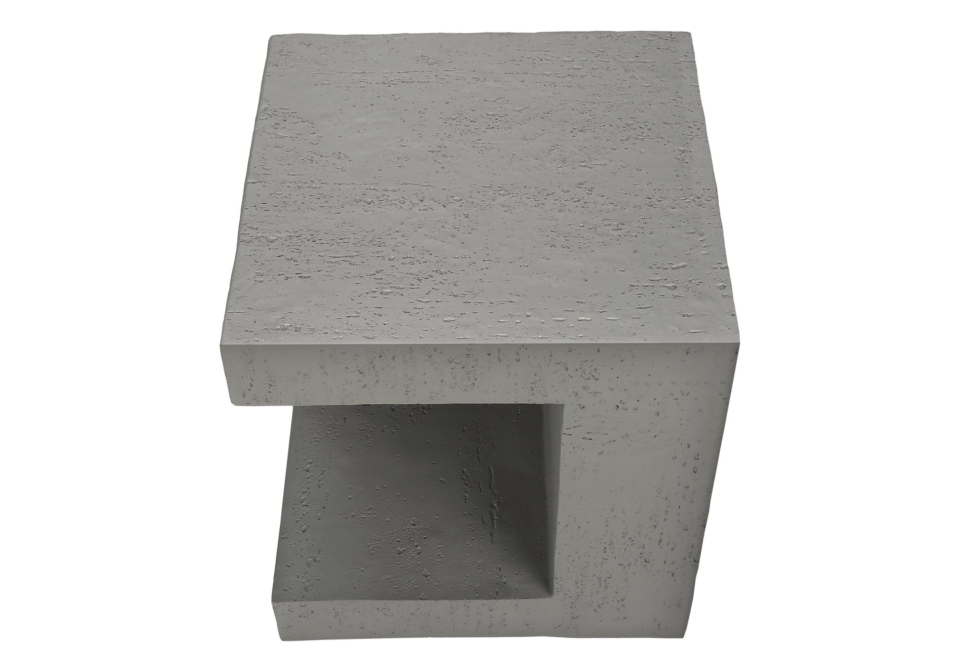 Grey Magnesium Oxide Accent Table - 25"H Outdoor Side Table