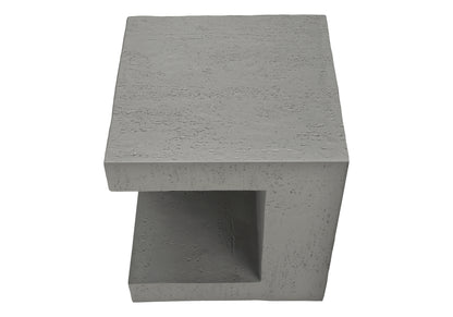 Grey Magnesium Oxide Accent Table - 25"H Outdoor Side Table
