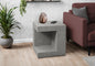 Accent Table, 25"h, Indoor Or Outdoor, Side Table, Nightstand, End, Square, Bedroom, Living Room, Grey, Contemporary, Modern