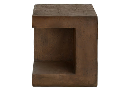 Walnut Accent Table - 25"H Outdoor Side Table