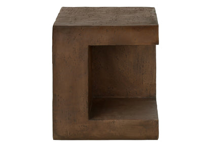 Walnut Accent Table - 25"H Outdoor Side Table