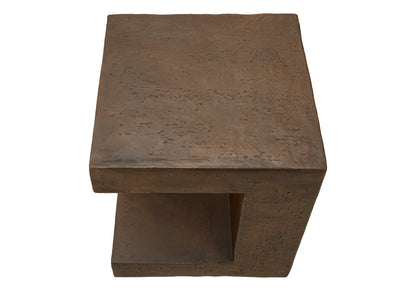 Walnut Accent Table - 25"H Outdoor Side Table