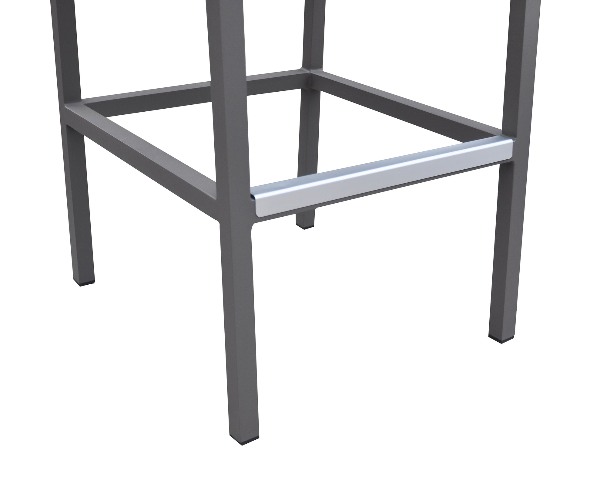 Gray Aluminum Patio Barstool with Textilene Sling