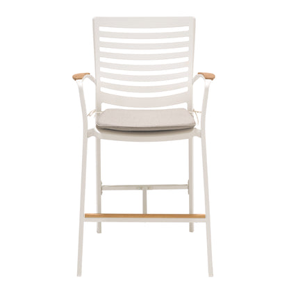 Isora Outdoor Patio Barstool - Brown Fabric & Metal