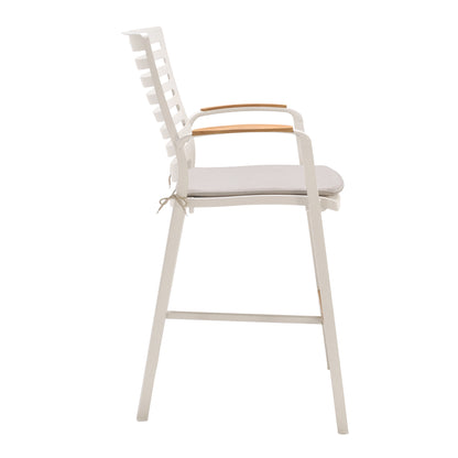 Isora Outdoor Patio Barstool - Brown Fabric & Metal