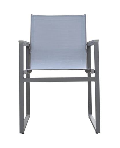 Gray Metal Wood Patio Dining Chairs - Set of 2