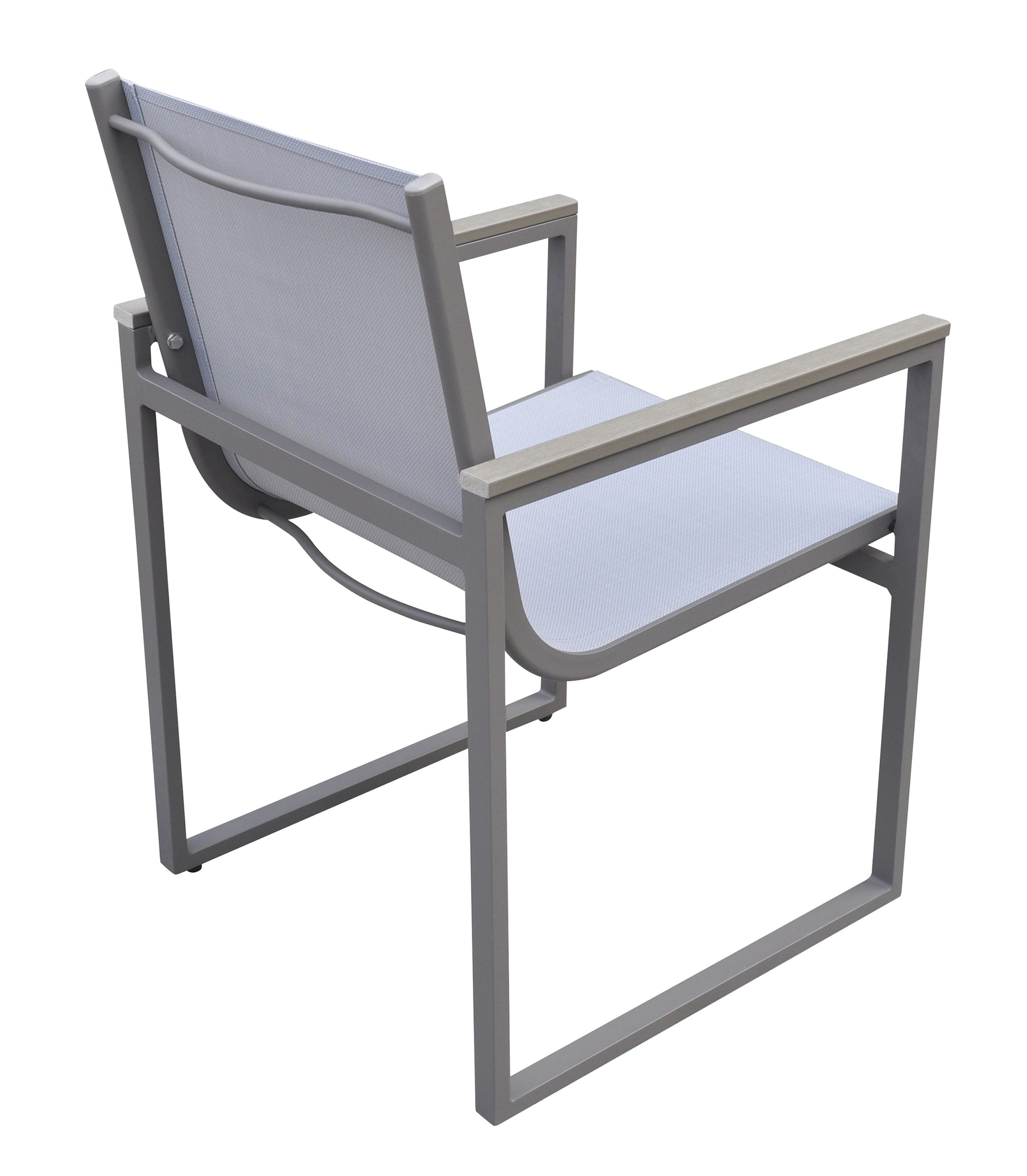 Gray Metal Wood Patio Dining Chairs - Set of 2
