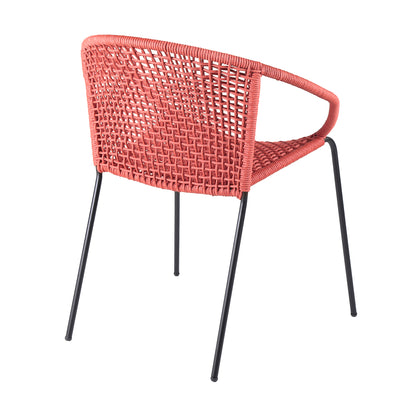Red Steel Patio Chairs - Set of 2 Outdoor Dining Seating