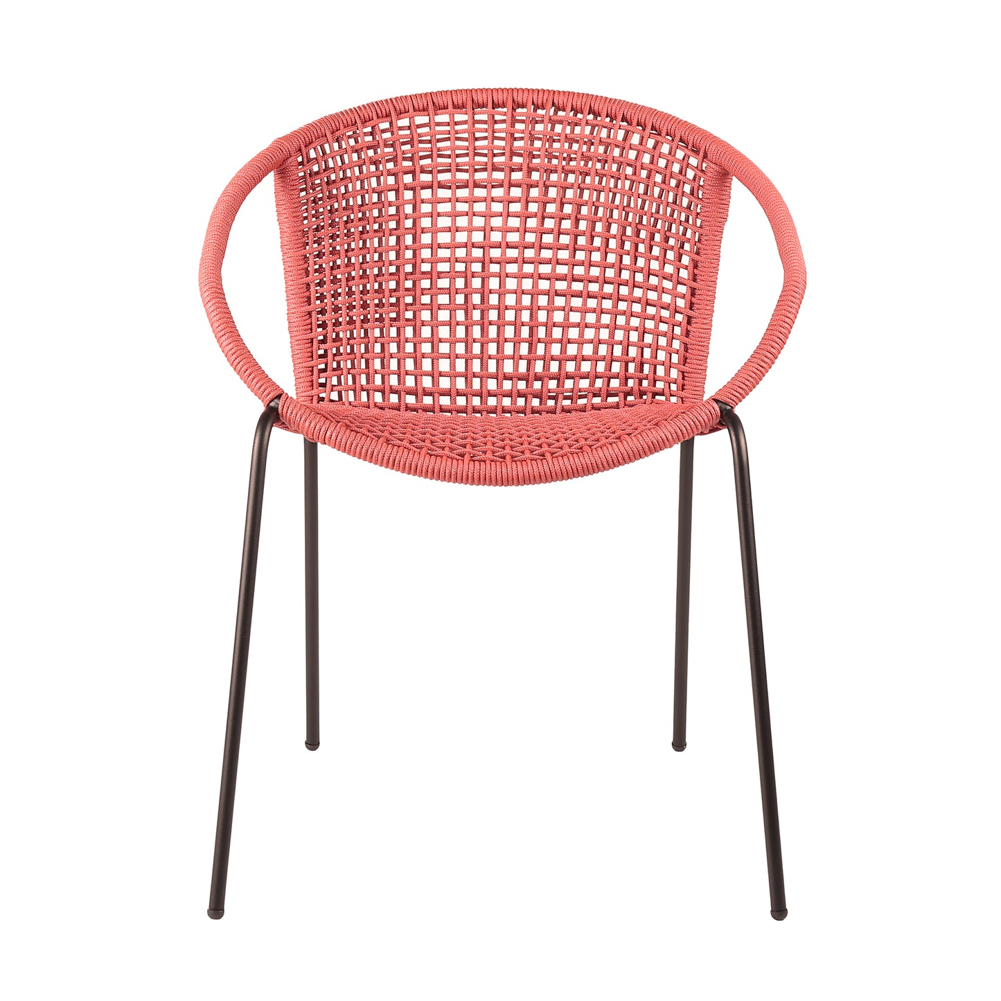 Red Steel Patio Chairs - Set of 2 Outdoor Dining Seating