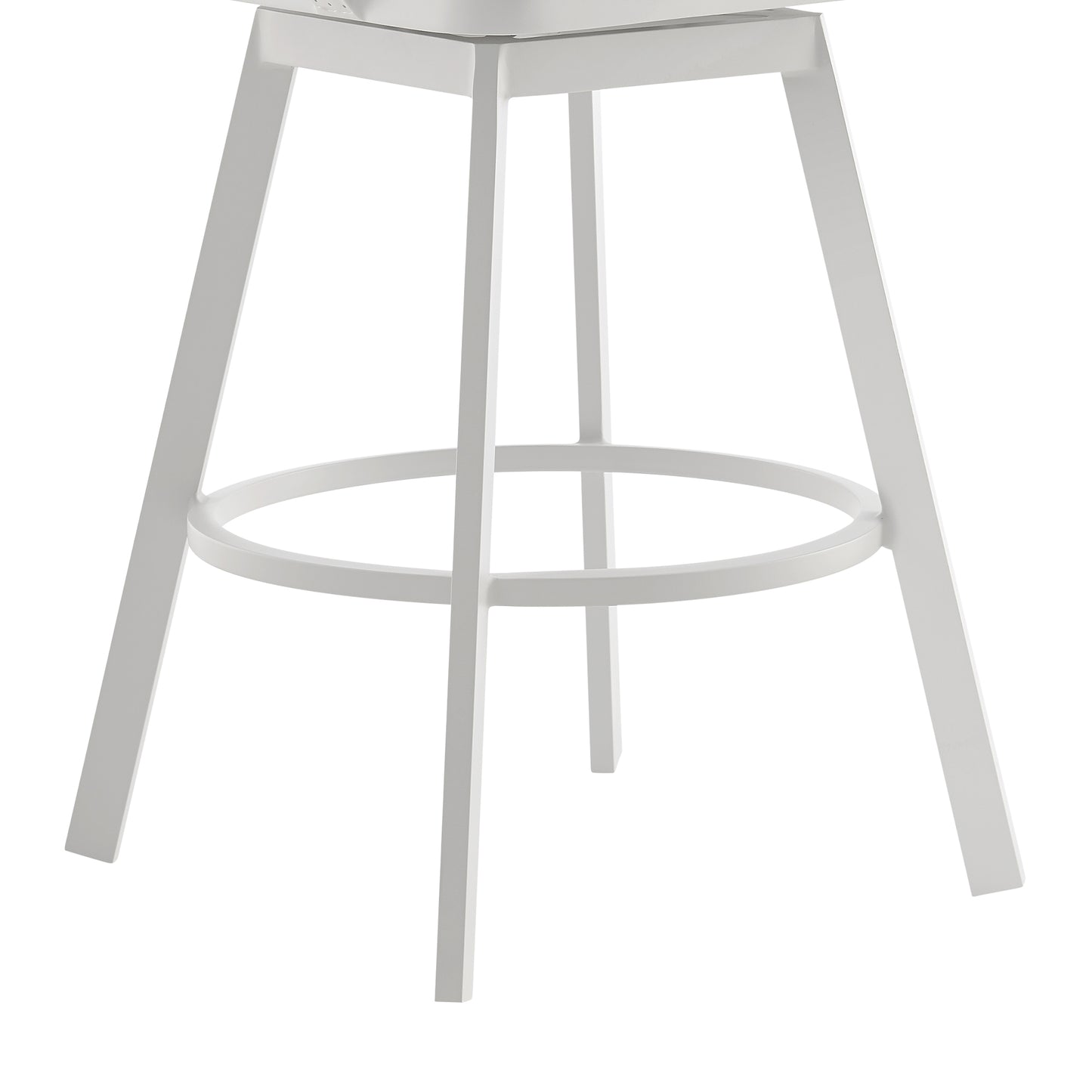 Hazel Outdoor Patio Swivel Counter Stool - Gray Aluminum & Teak Wood