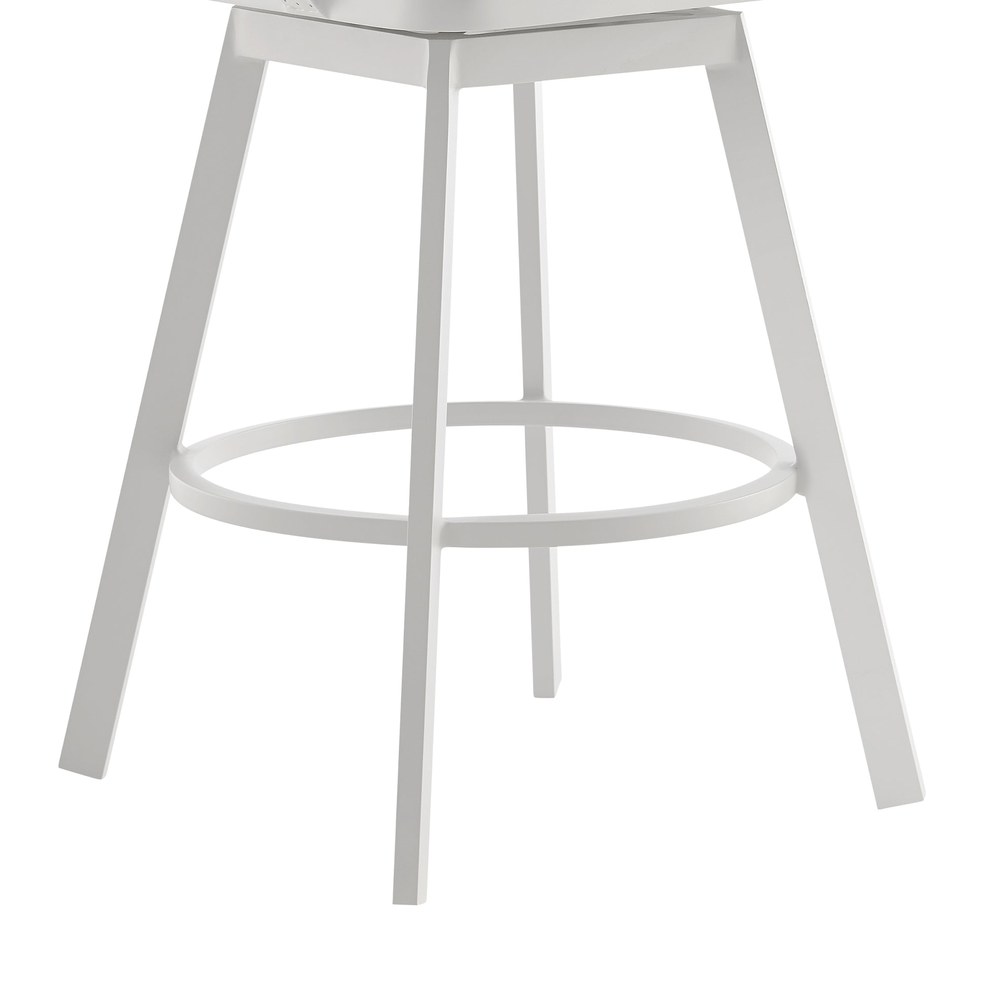 Hazel Outdoor Patio Swivel Counter Stool - Gray Aluminum & Teak Wood