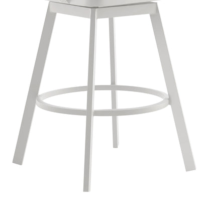 Hazel Outdoor Patio Swivel Counter Stool - Gray Aluminum & Teak Wood