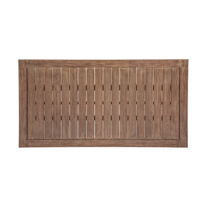 65 inch Eucalyptus Outdoor Dining Table for Garden or Poolside