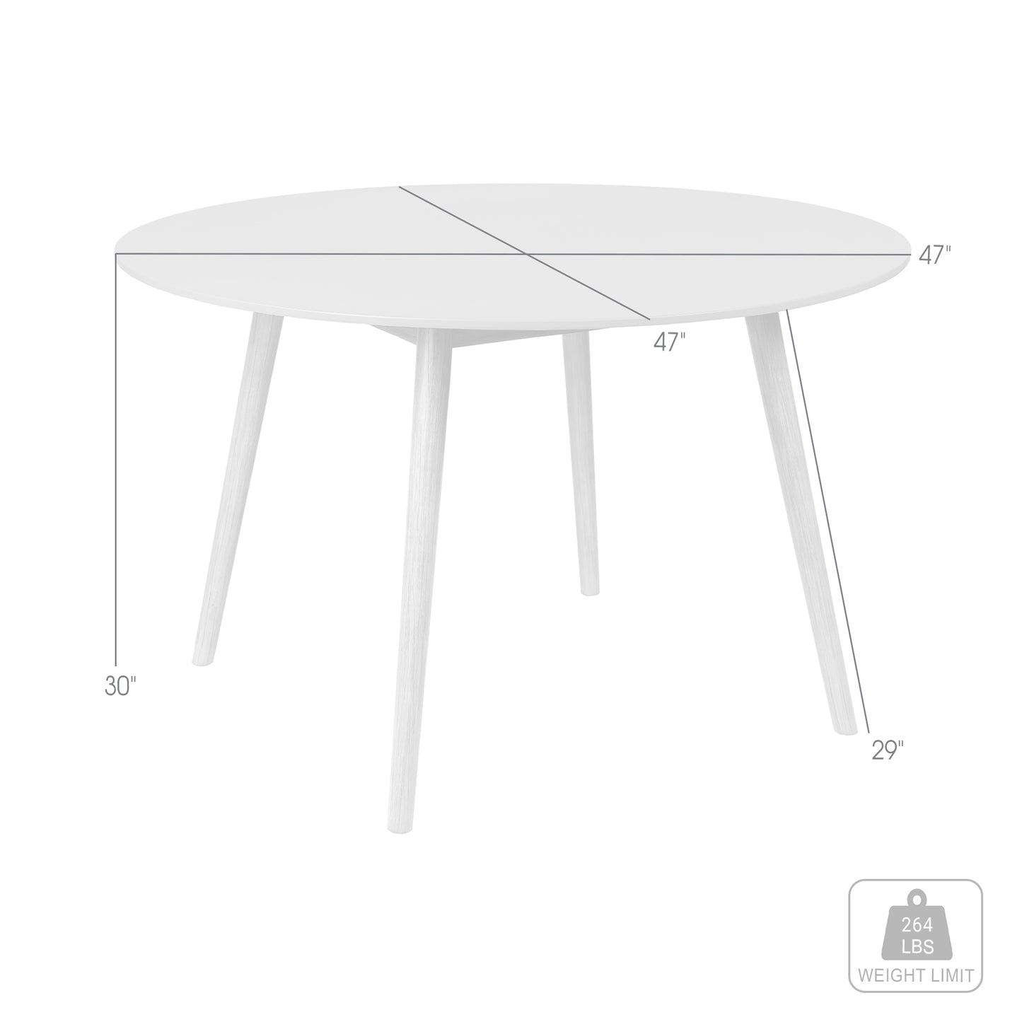 Kylie Round Outdoor Patio Dining Table - Gray Stone Top, Eucalyptus Wood