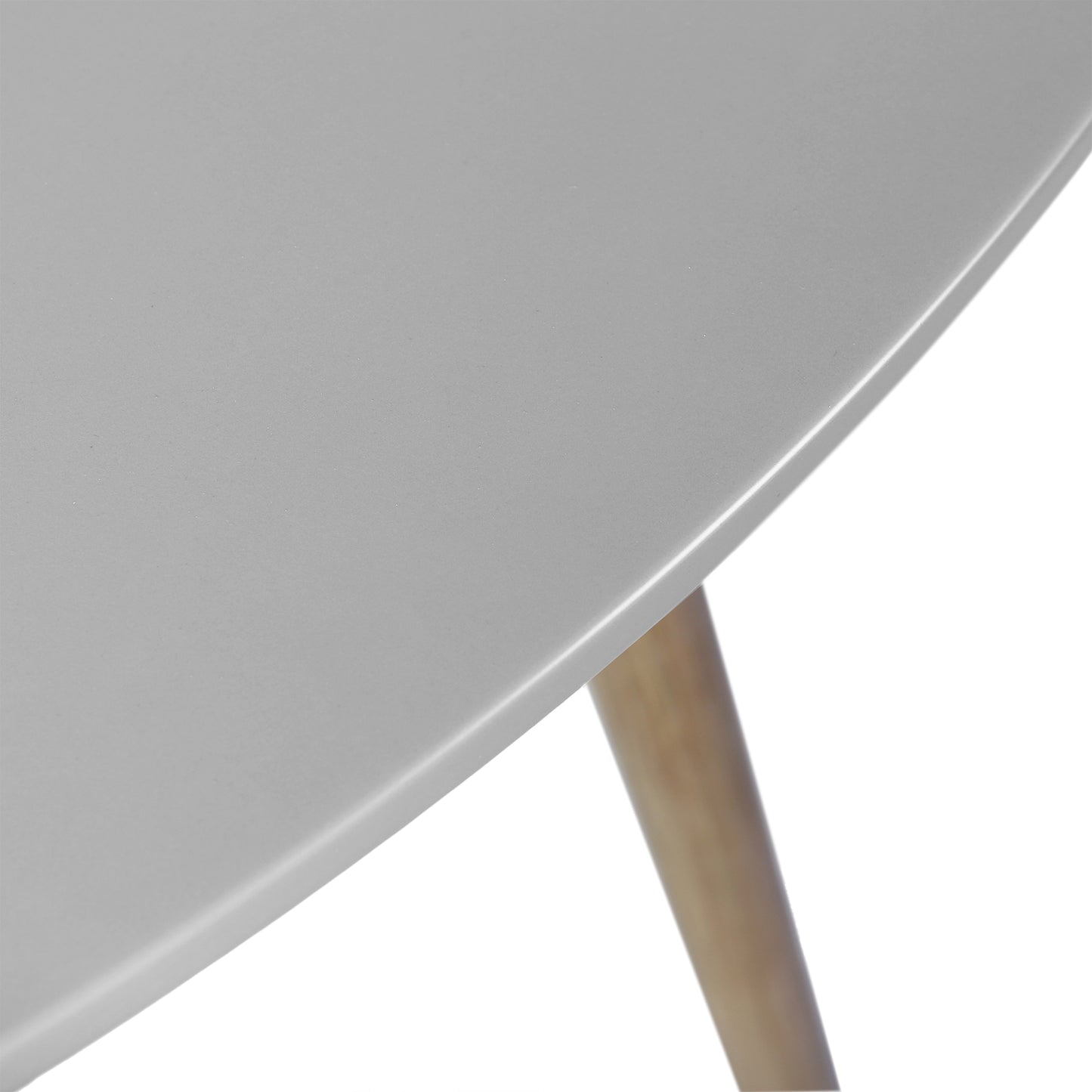 Kylie Round Outdoor Patio Dining Table - Gray Stone Top, Eucalyptus Wood