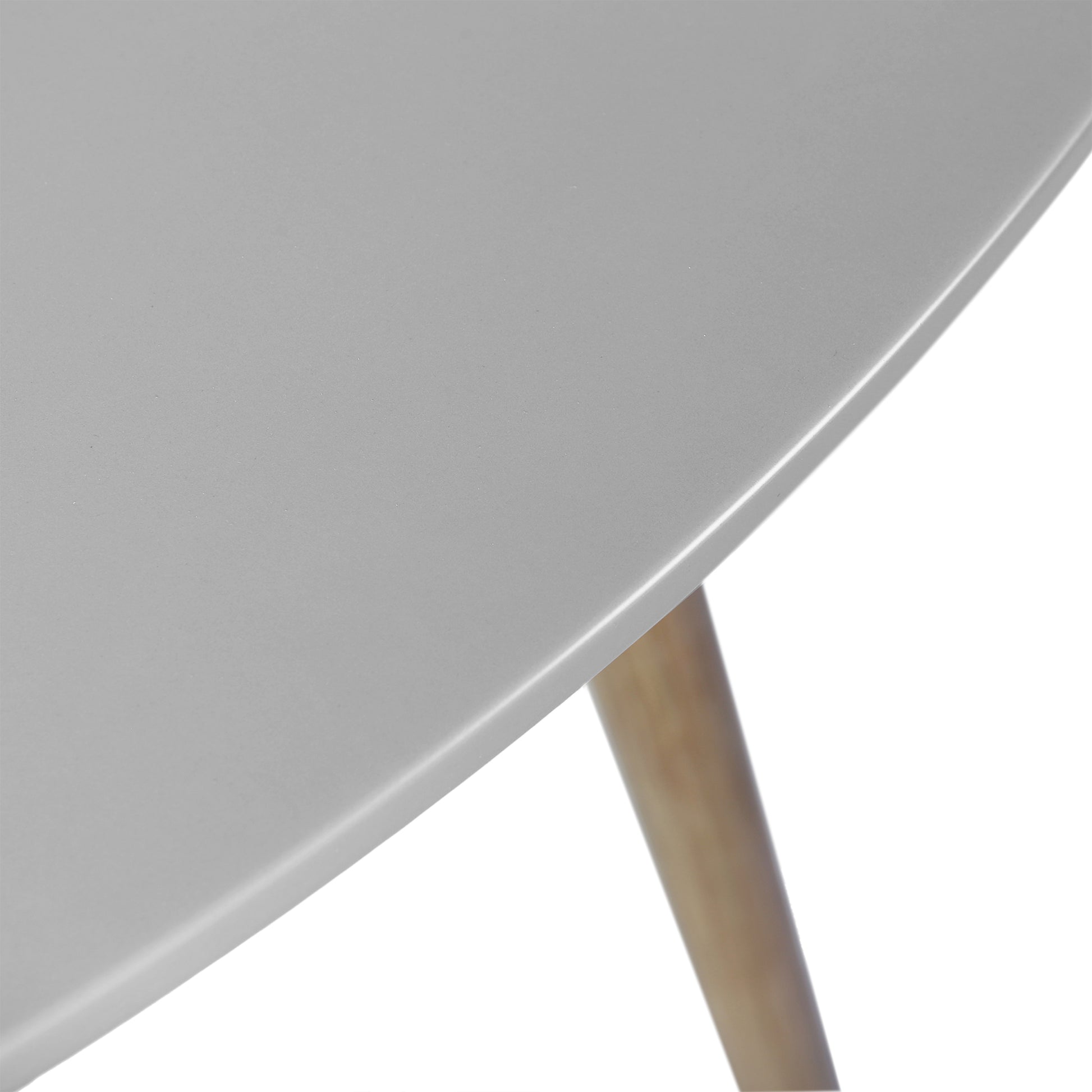 Kylie Round Outdoor Patio Dining Table - Gray Stone Top, Eucalyptus Wood