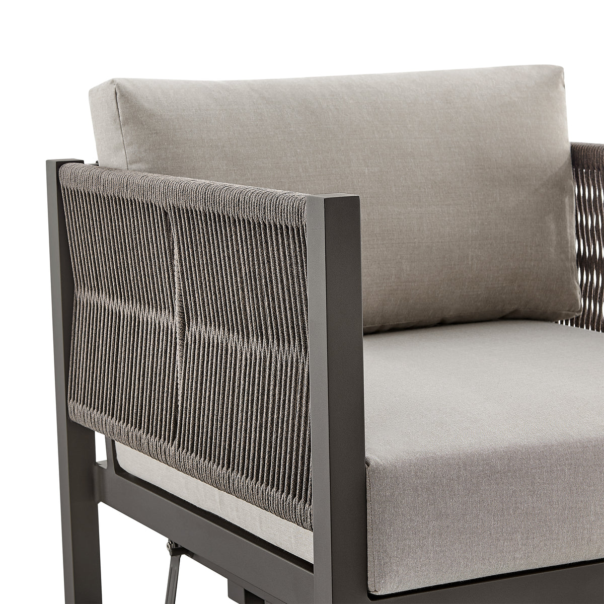Brown Upholstered Swivel Glider Lounge Chair - Patio Outdoor