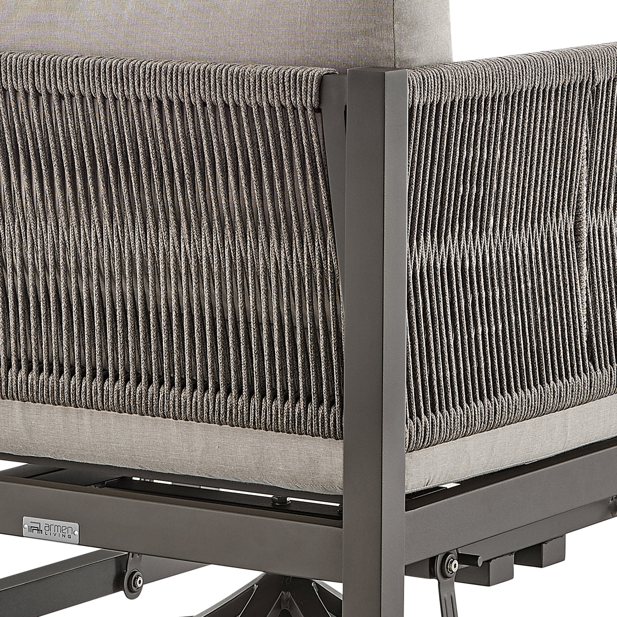 Brown Upholstered Swivel Glider Lounge Chair - Patio Outdoor