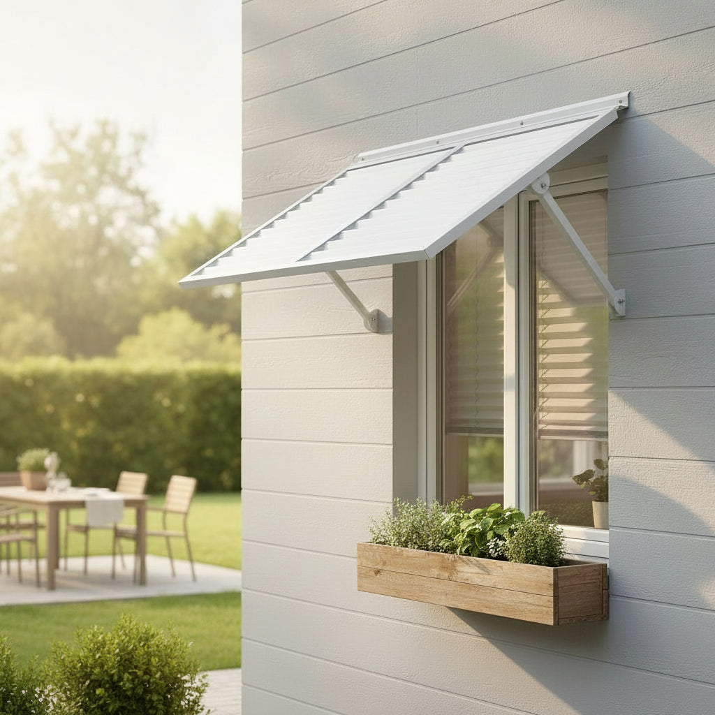 White Aluminum Patio Umbrella Shade for Garden and Porch Use