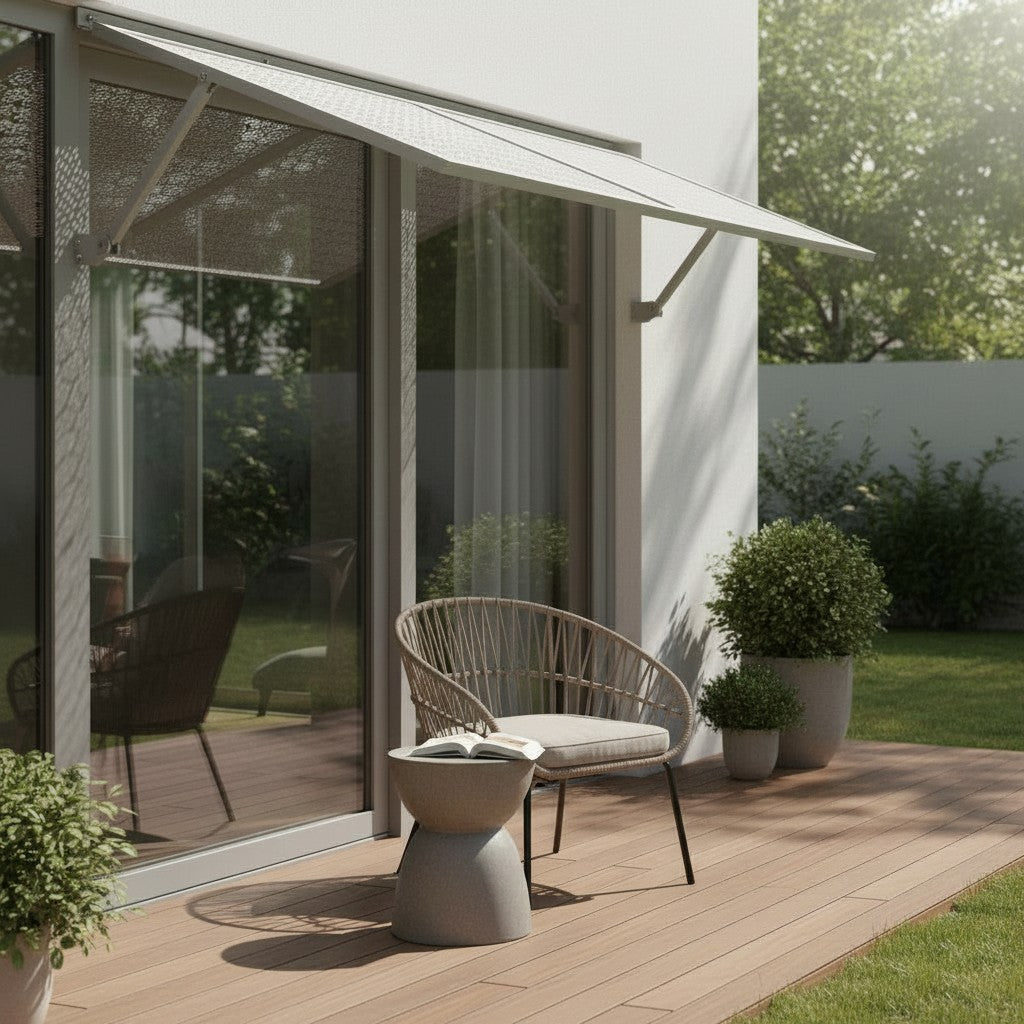 White Aluminium Patio Umbrella for Poolside & Garden Shade
