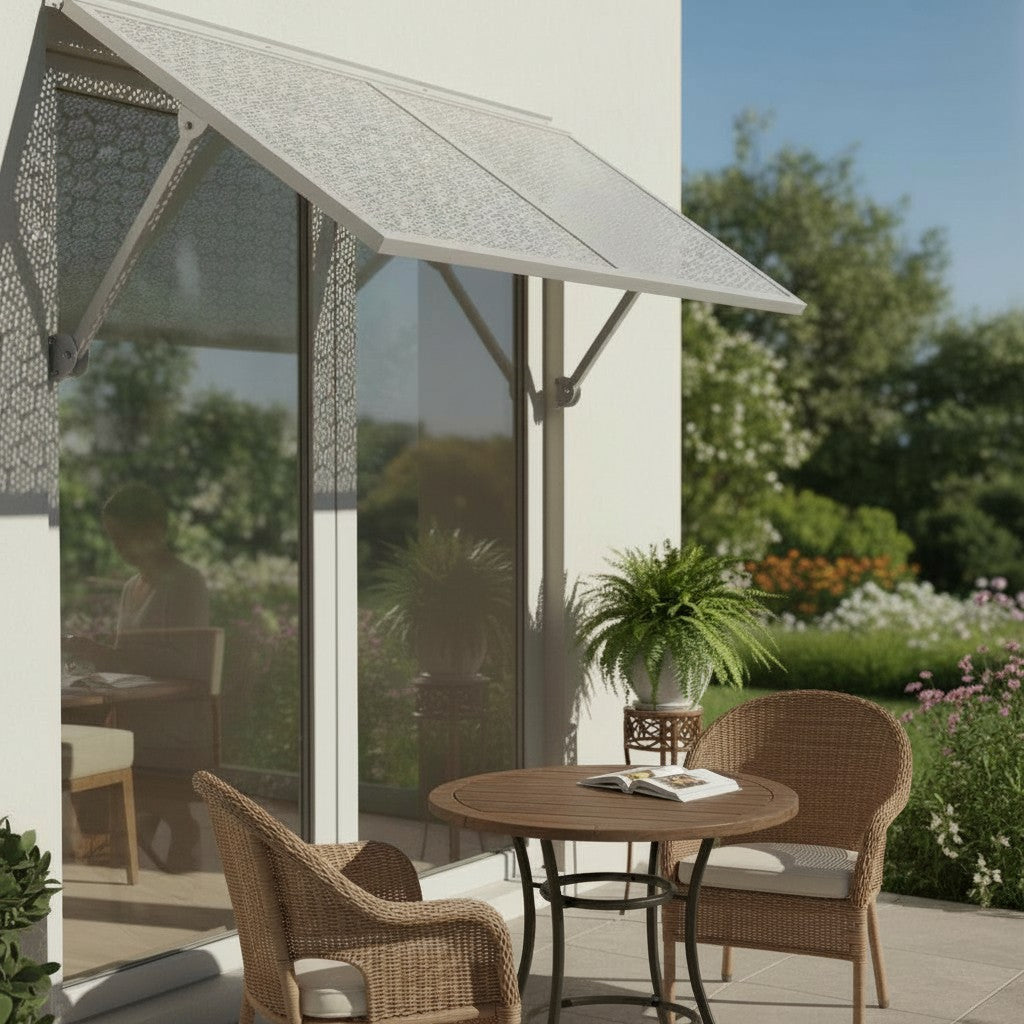 White Aluminium Patio Umbrella for Poolside & Garden Shade