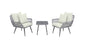 3-Piece Conversation Set in Gray and Cream