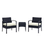 3-Piece Conversation Set in Black and Cream