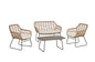 4-Piece Conversation Set in Tan and Cream