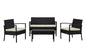 4-Piece Conversation Set in Black and Cream