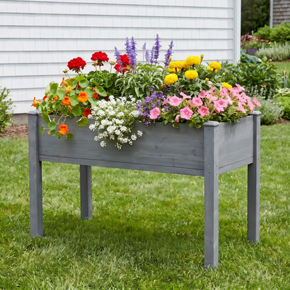 48x24x30 inch Raised Garden Bed with Legs, Elevated Wooden Planter Box for Outdoor Plants Flowers Fruits Vegetable Herb Growing