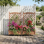 Raised Garden Bed with Trellis 2 Pack, Outdoor Wooden Planter Box & Plant Stand with Climbing Racks