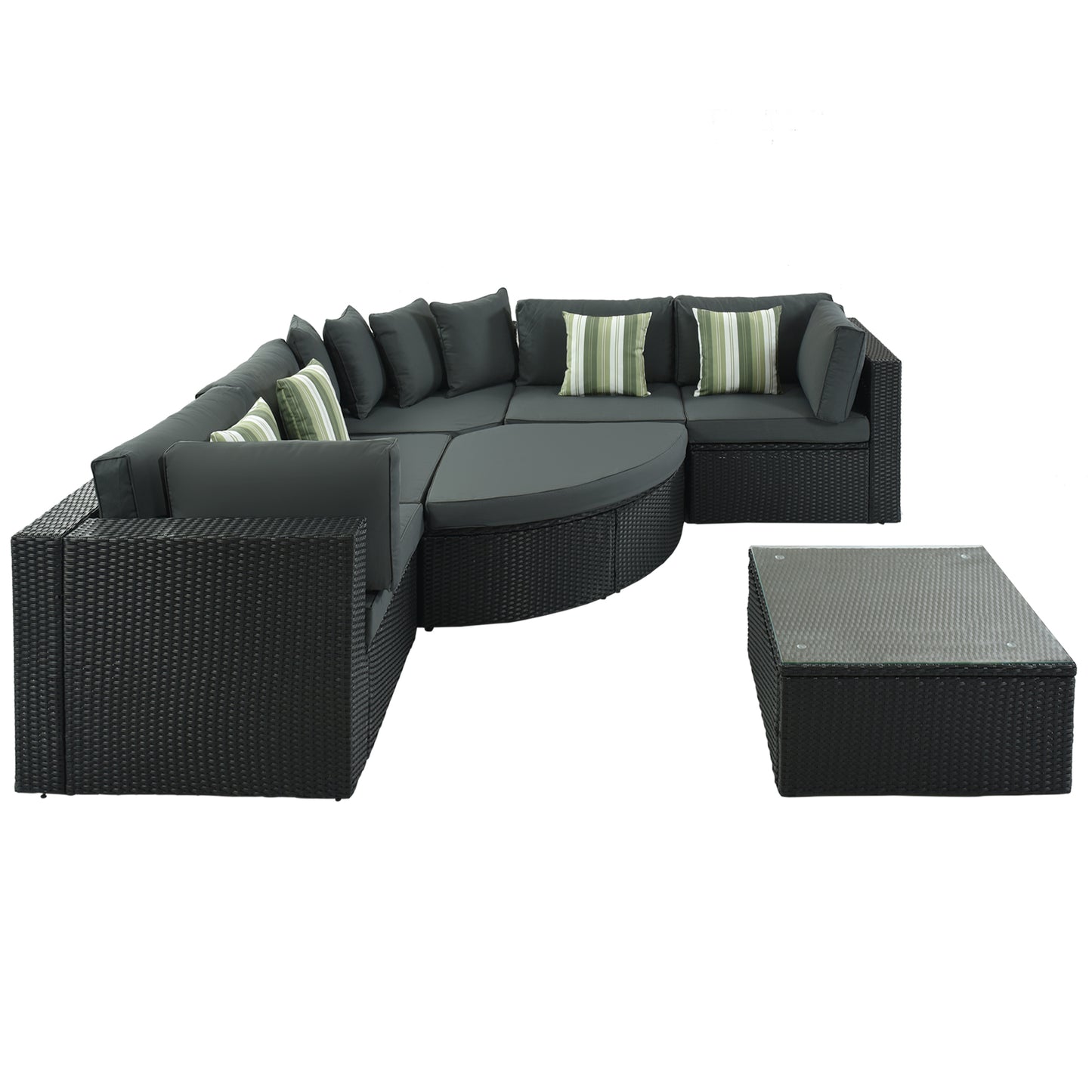 Gray Wicker Patio Sofa Set for Garden or Poolside Living