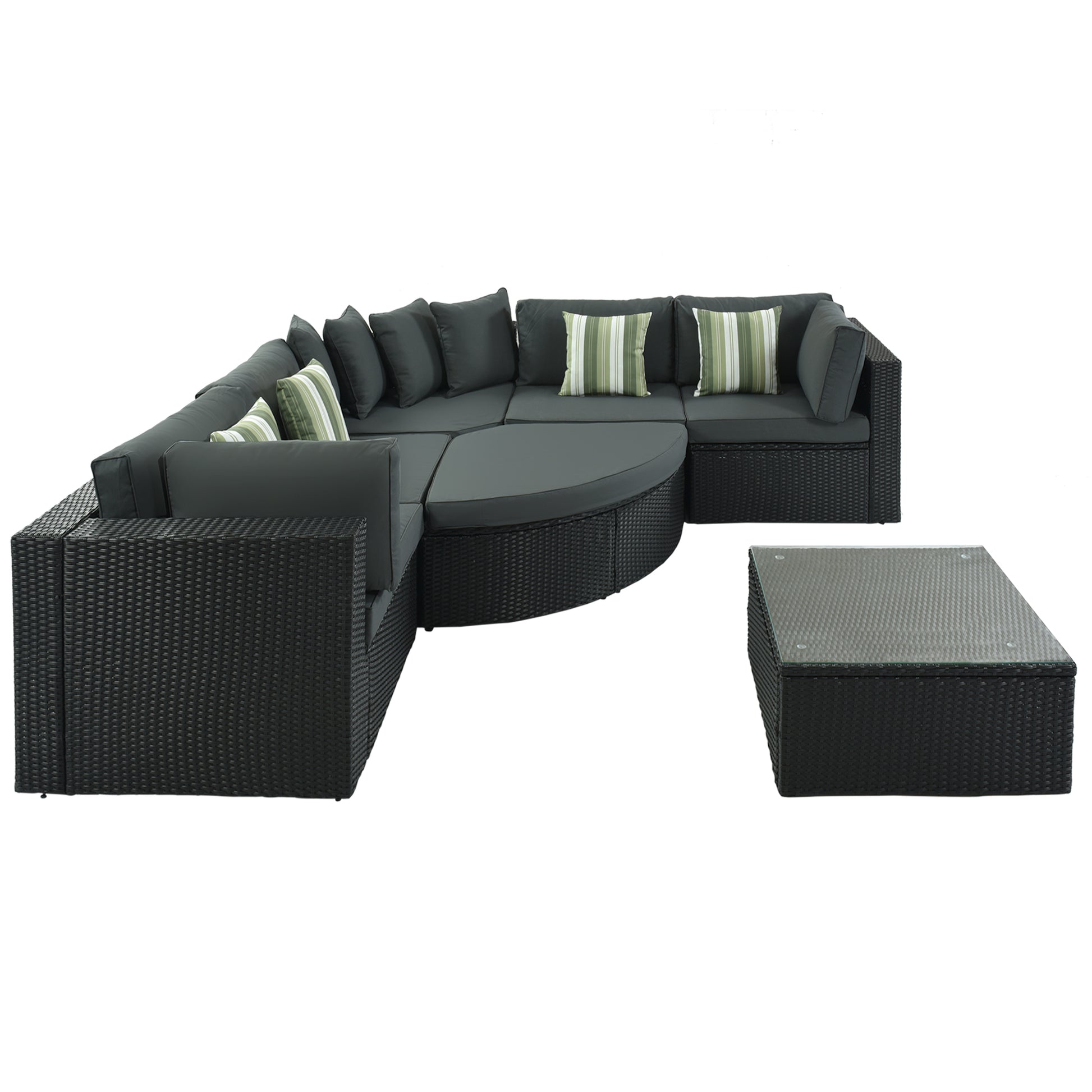 Gray Wicker Patio Sofa Set for Garden or Poolside Living