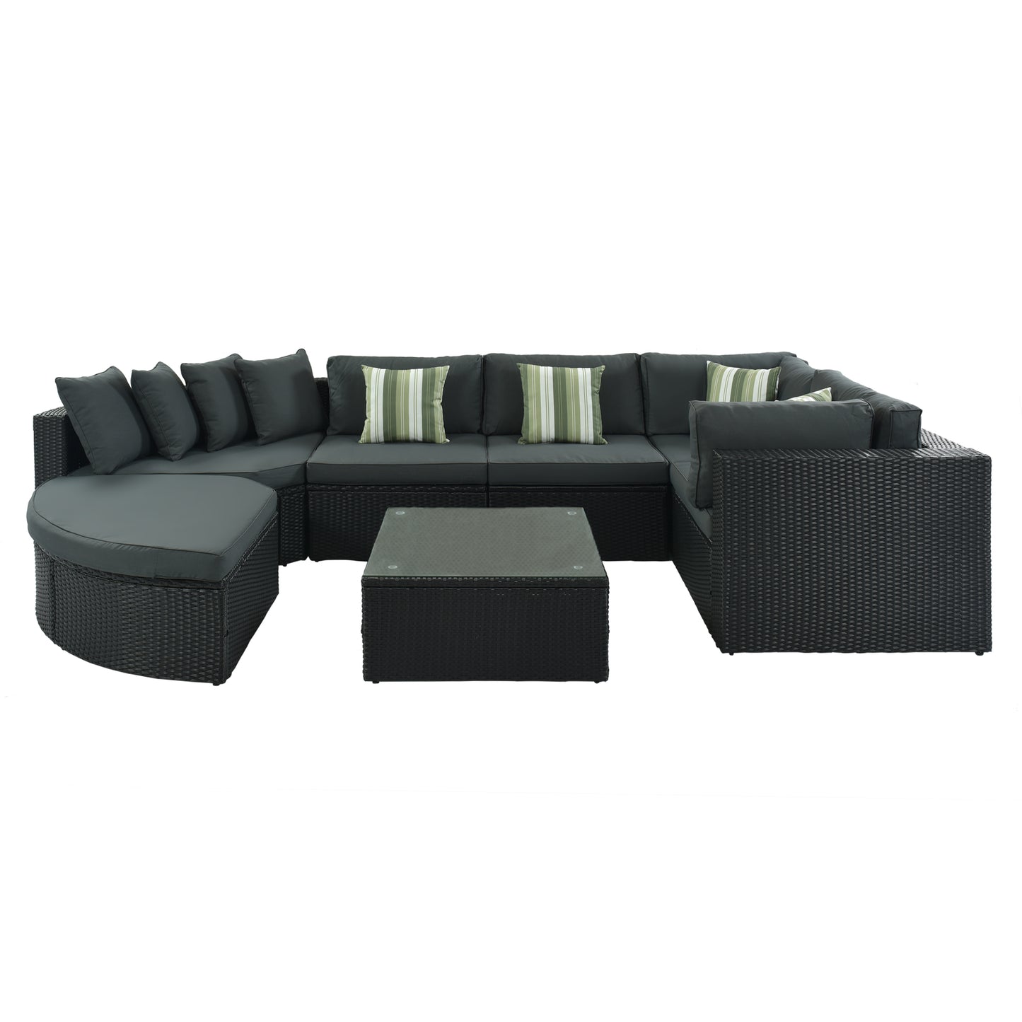 Gray Wicker Patio Sofa Set for Garden or Poolside Living