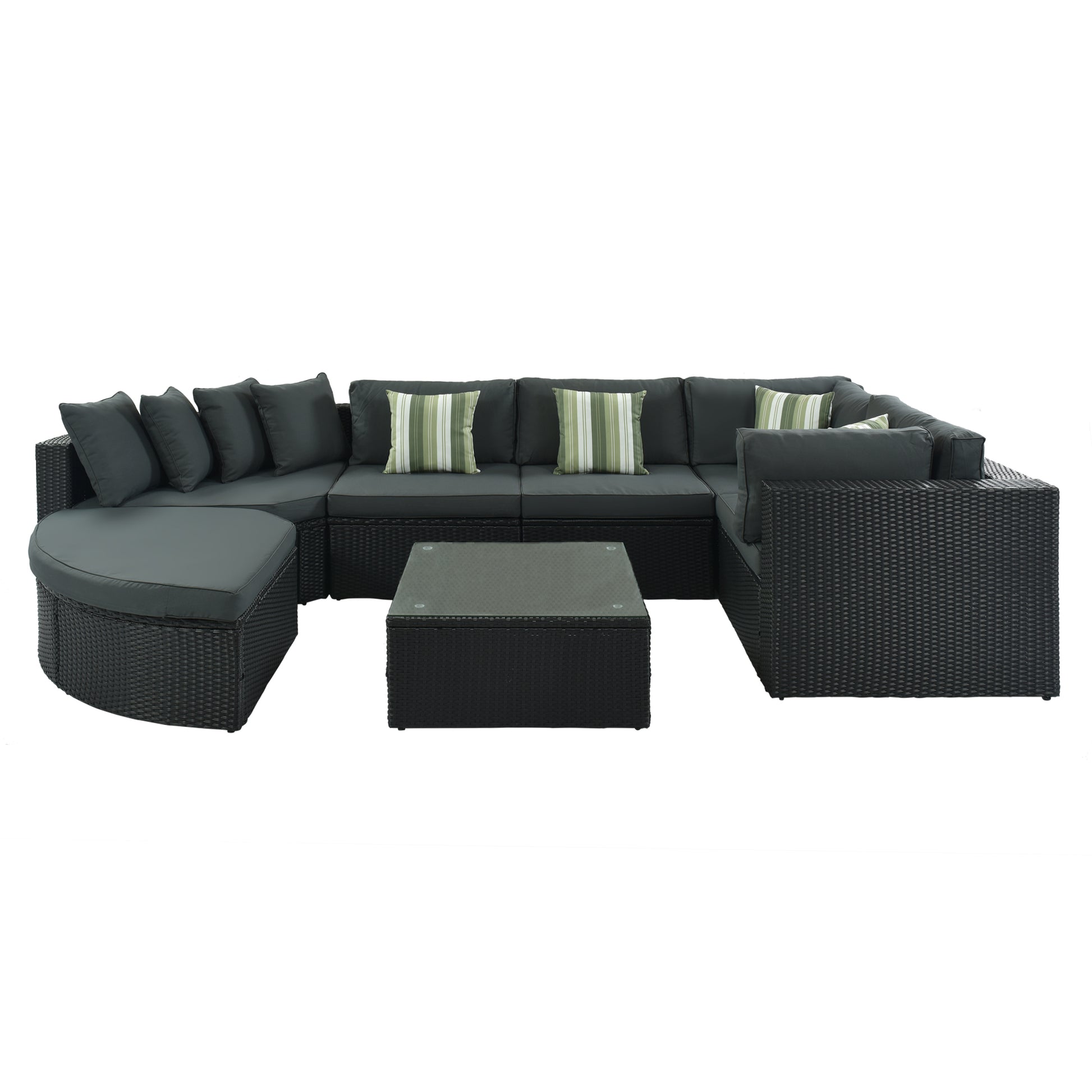 Gray Wicker Patio Sofa Set for Garden or Poolside Living