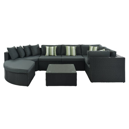 Gray Wicker Patio Sofa Set for Garden or Poolside Living