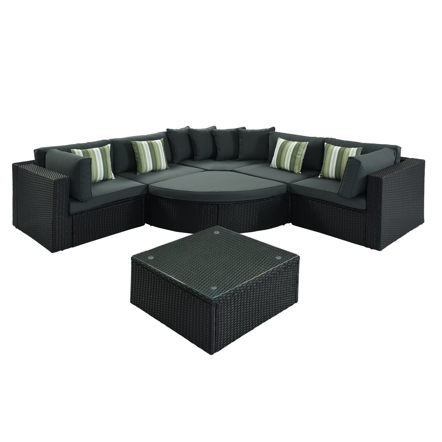 Gray Wicker Patio Sofa Set for Garden or Poolside Living