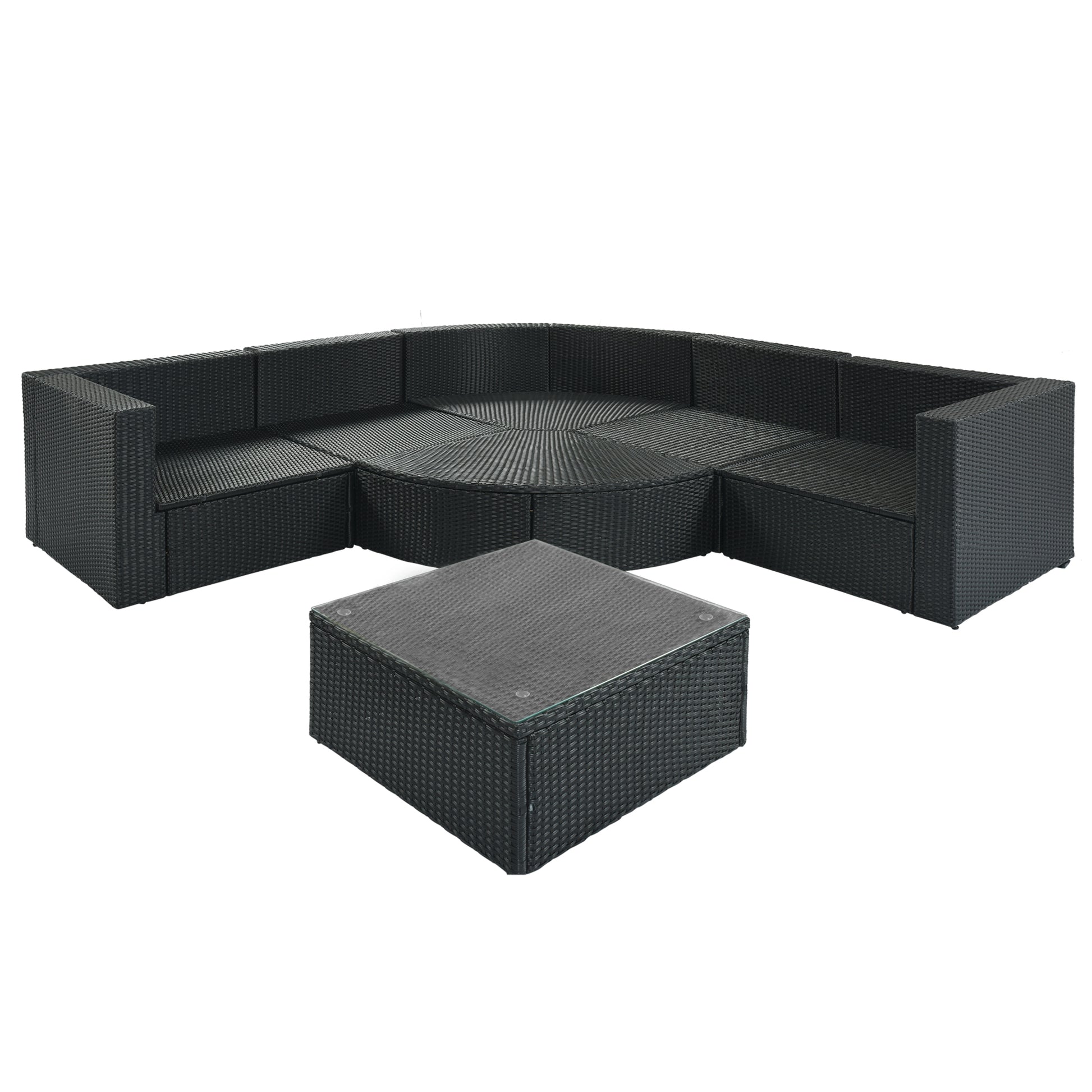Gray Wicker Patio Sofa Set for Garden or Poolside Living