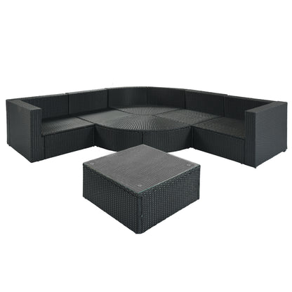 Gray Wicker Patio Sofa Set for Garden or Poolside Living