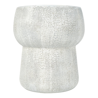 Grey Magnesium Oxide Outdoor Accent Table with Vintage Crack Texture