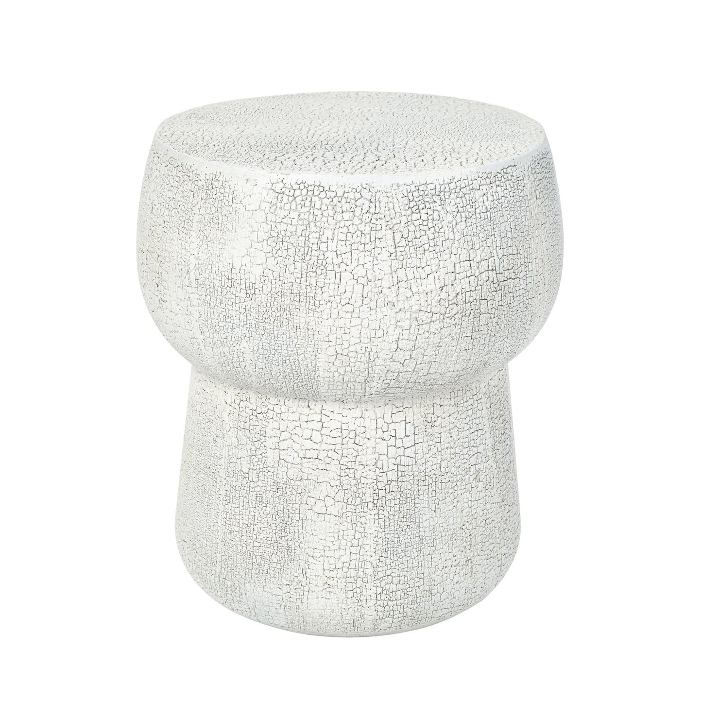Grey Magnesium Oxide Outdoor Accent Table with Vintage Crack Texture